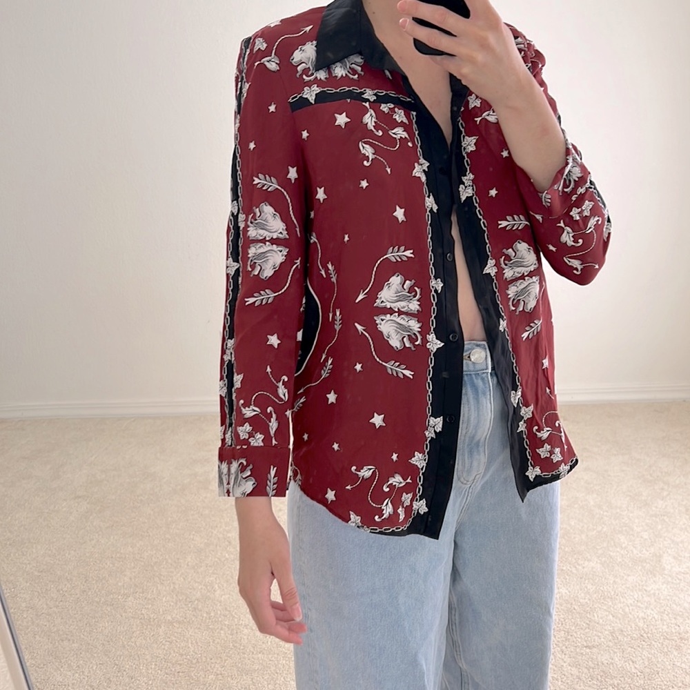 Sandro lion silk top